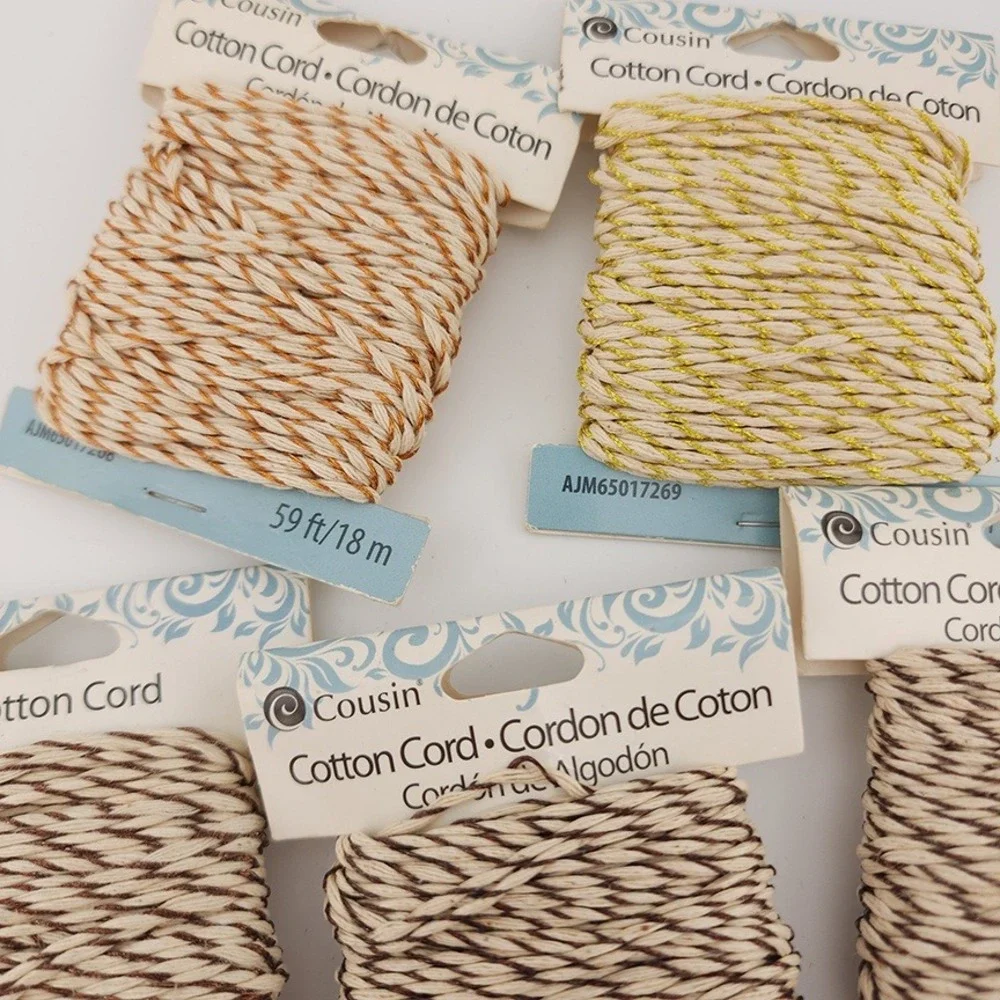 400 ft Cotton Cord for jewelry making Cousin‎ metallic natural white